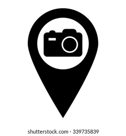 camera - map pointer vector icon