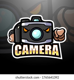 Camera mascot esport logo design