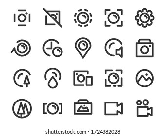 camera media vector icon set design