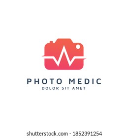 camera and medical negative space logo design