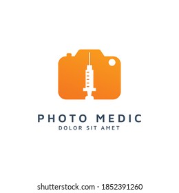 camera and medical negative space logo design