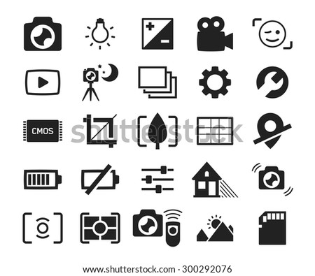 Camera menu interface icons set 2