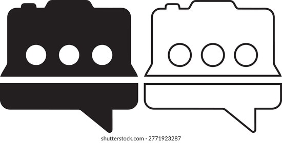 Camera message chat bubble photography icon vector