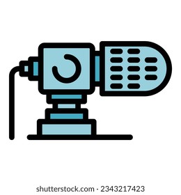 Camera mic icon outline vector. Studio equipment. Shoot video color flat