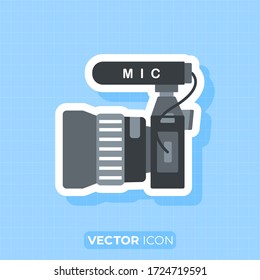 Camera with microphone icon,Flat design element.