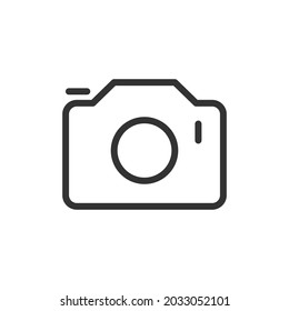 Minimales Symbol der Kamera-Linie. Webhub-Symbol-Design. Kamerazeichen einzeln auf weißem Hintergrund. Premium-Line-Symbol.
