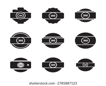 Camera Mode Dial Icons Set with Aperture Shutter Speed and ISO Settings Vector Illustration
