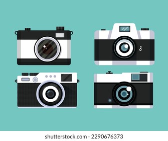 camera model icons modern flat sketch