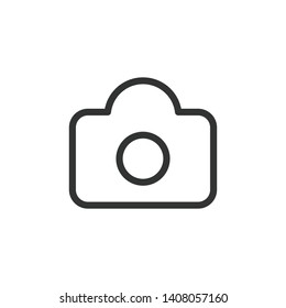 Camera modern simple clear flat outline vector icon, symbol 