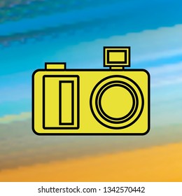 Camera mono color icon. Simple color vector of Summer icons for UI and UX, website or mobile application