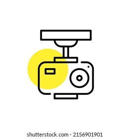 Camera mount for a drone or active sports camera fastener. Pixel perfect line art icon