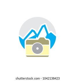 Camera Mountain Logo Icon Design