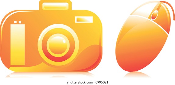a camera and mouse	