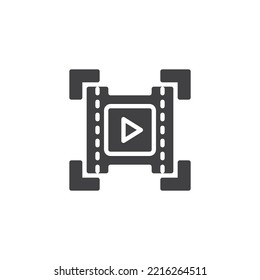 Camera movie mode vector icon. filled flat sign for mobile concept and web design. Movie mode settings glyph icon. Symbol, logo illustration. Vector graphics