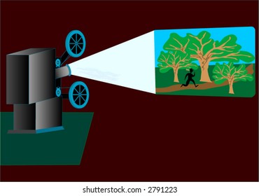camera and movie on the wall