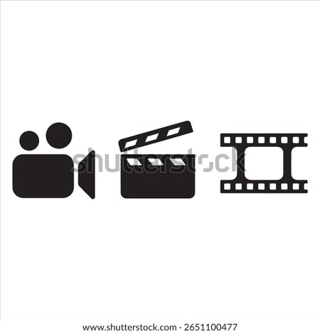 camera movies silhouette vector icon.
