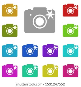 camera, camera multi color icon. Simple glyph, flat vector of universal icons for UI and UX, website or mobile application