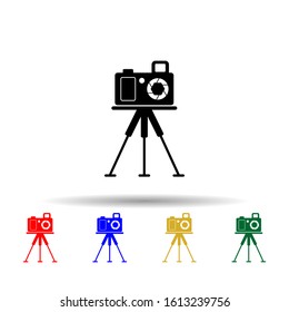 Camera multi color style icon. Simple glyph, flat vector of equipment photography icons for ui and ux, website or mobile application