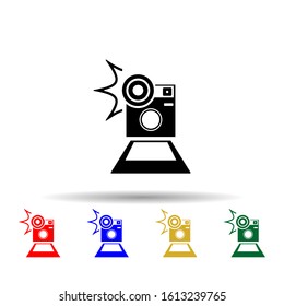 Camera multi color style icon. Simple glyph, flat vector of equipment photography icons for ui and ux, website or mobile application