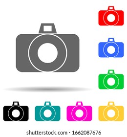 camera multi color style icon. Simple glyph, flat vector of summer pleasure icons for ui and ux, website or mobile application