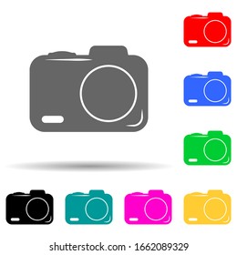 Kamerasymbol mit mehrfarbigem Stil. Einfache Bildyph, flache Vektorillustration von Sommergenuss-Icons für i und ux, Website oder mobile Applikationen