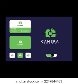camera nature with compass logo design template