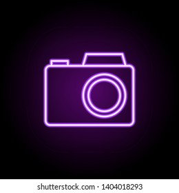 camera neon icon. Elements of photography set. Simple icon for websites, web design, mobile app, info graphics