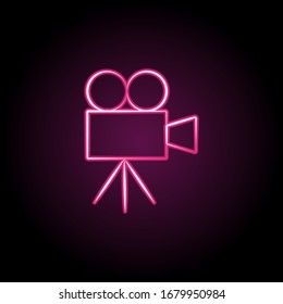 Camera neon icon. Simple thin line, outline vector of wedding icons for ui and ux, website or mobile application