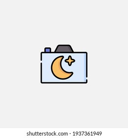 Camera night mode icon sign vector,Symbol, logo illustration for web and mobile