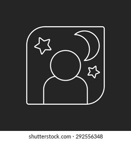 camera night mode line icon