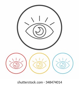 camera night mode line icon