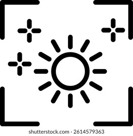Camera Night Mode Line Vector Icon Design
