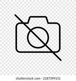 Camera, no photo logo simple icon vector. Flat design. Transparent grid.ai