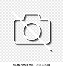 Camera, no photo logo simple icon vector. Flat design. White with shadow on transparent grid. 