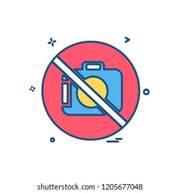 Camera not allowed icon design vector