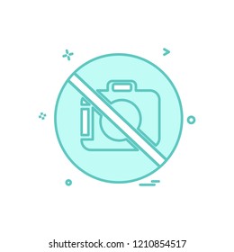 Camera not allowed icon design vector