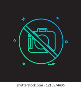 Camera not allowed icon design vector