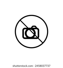 camera not allowed vector, icon white background eps.