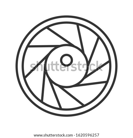 Camera objective black line icon. Aperture extension concept. Pictogram for web page, mobile app, promo. UI UX screen. User interface display. Editable stroke.