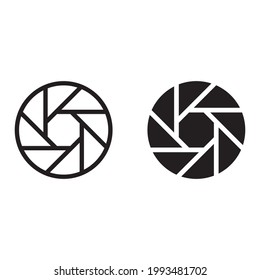 Camera objective icon for apps and web sites