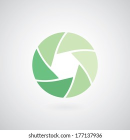 camera objective icon on gray background 