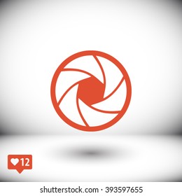 Camera objective  icon. One of set web icons