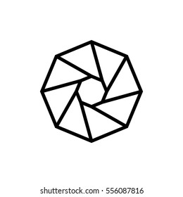 Camera objective icon. One of set web icons