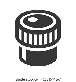 Camera Objective Icon. Shutter on White Background. Vector