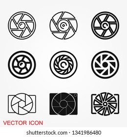 Camera objective icon vector sign symbol for design