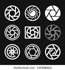 Camera objective icon vector sign symbol for design