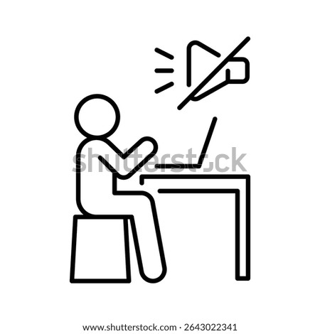 Camera off line icon Remote worker symbol turning off video in online call due to fatigue distraction or privacy during virtual meetings