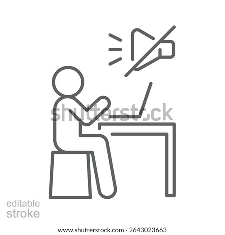 Camera off line icon Remote worker symbol turning off video in online call due to fatigue distraction or privacy during virtual meetings
