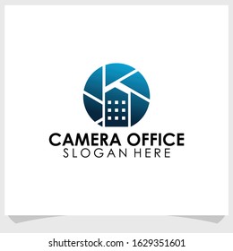 camera office logo design template, technology logo design vector