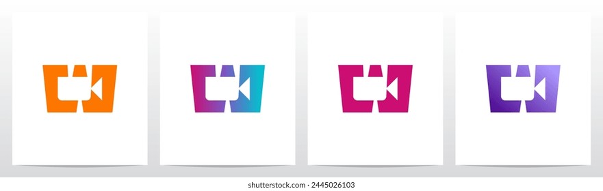 Camera On Letter Initial Logo Design W